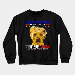 Even My Dog Is Waiting For Trump 2024 Crewneck Sweatshirt